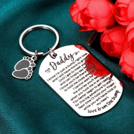 New Dad Gifts for Men Baby Shower Gifts for New Dad to Be Gifts for Husband from Wife First Fathers Day First Time Dad Gifts for Men Daddy to Be Keychain Christmas from Newborn Baby Boy Girl Bump