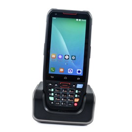 Handheld POS Android 10.0 PDA Terminal 1D/2D/QR Barcode Scanner with Charge Base Support 2/3/4G WiFi BT Communication with 4.0 Inch Touchscreen for Supermarket Restaurant Warehouse Retail Inventory Logistics