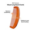 RED by Kiss Premium Wood Men Long Beard Comb, Easy