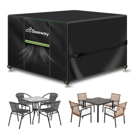 BEEWAY Garden Furniture Cover, Waterproof, Protective Cover for Garden Tables, Patio Furniture Sets - 420D Oxford Fabric, Anti-UV, Winterproof, 150 x 150 x 72 cm