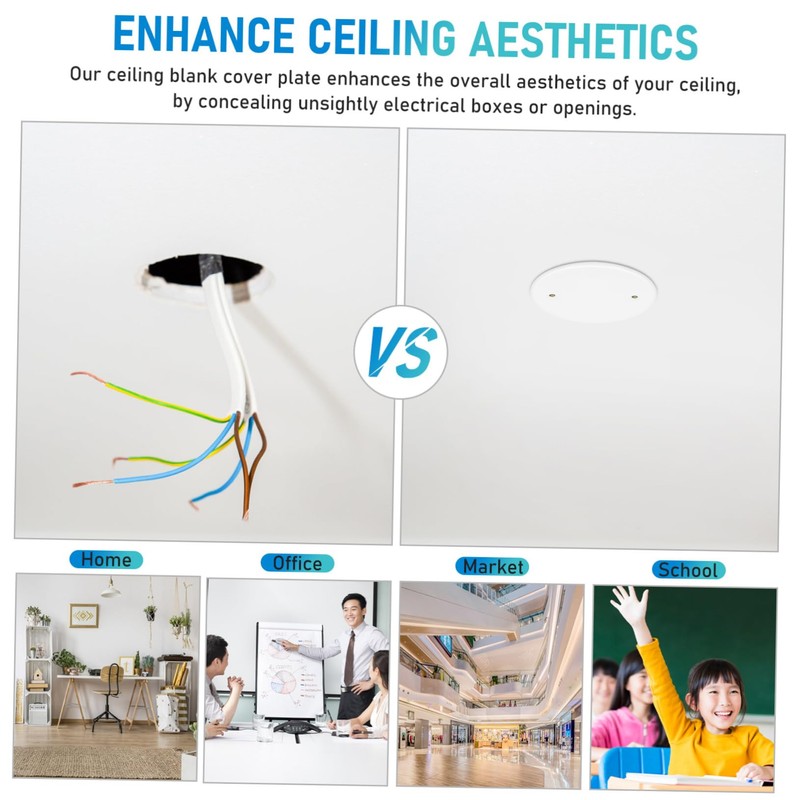 jojofuny Electrical Cover Plate Round Ceiling Hole Cover Plastic Flat