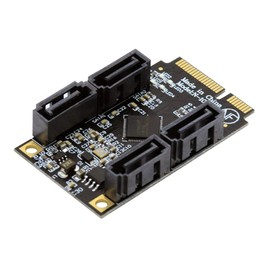cablecc Mini PCI-E PCI Express to 6Gbps Four Ports SATA 3.0 Adapter Converter Hard Drive Extension Card for SSD