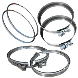 RDDY START DPF Filter Clamp & Gasket Kit Compatible With Detroit Diesel DD15 Diesel Particulate Filter Replaces OEM# A680950202 A6809950302 A6804910480, 6 Pack