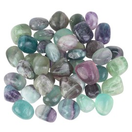 Nupuyai 1lb Fluorite Crystal Stone Set, Irregular Polished Stone Natural Mineral Stone Reiki Chakra Meditation Decorative Stones for Plants Vases Home Table Decor