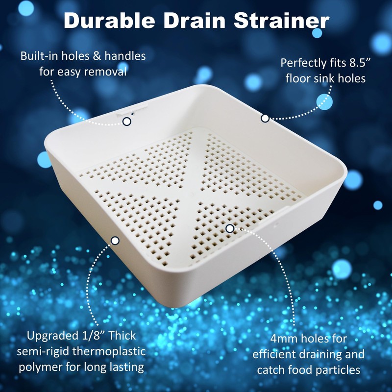 Leyso 4 Pcs 8.5-inch Thermoplastic Floor Sink Drain Strainer Drop-in