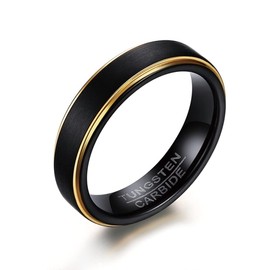 Rockyu Unisex Tungsten Ring, 0.2 inch (5 mm), 0.2 Inch (6 mm), Titanium Ring, 0.2 Inch (4 mm), Silver, Gold Ring, Metal Allergy Friendly, Vacuum Plated, Accessories, Metal