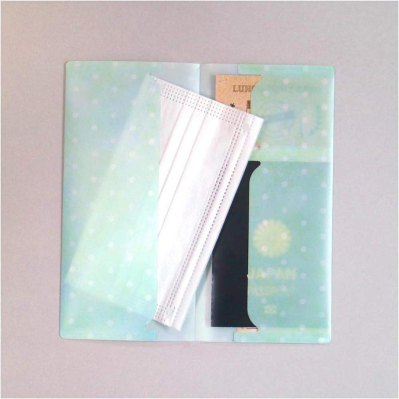 Beverly Multi Holder Antibacterial Mask Case Ticket Case Mint Dot