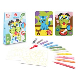 Sabbiarelli Sand-it For Fun Bag Cat & Dog Mini Creative Craft Set: Paint with Sand the Drawings of the Dog and Cat, 12 Colours, Sand Pictures for Children from 5+, Small Gift Idea