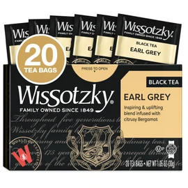 Wissotzky Earl Grey Black Tea, 20 Tea Bags | Fragrant & Aromatic Tea | Antioxidant Rich | Uplifting Black Tea Bags