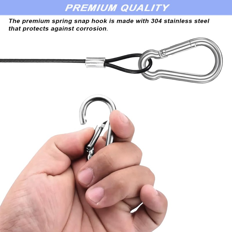 CKANDAY 20 Pack 6 Inch(15cm) Safety Stainless Steel Tethers with