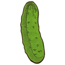 Green Pickle Food Patch Sour Salty Chamoy Embroidered Iron On