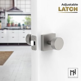 Mega Handles - SUANA Passage I Door Knob for Hallway, Closet and Bathroom I Reversible Heavy Duty Design I Fits All Standard Door Sizes I Screws Included - Satin Nickel (1 Pack)