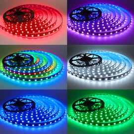 Tesfish 12 V WS2815 LED Strip Light, 2 m RGB Dual Signal Pixel Strip SMD 5050 120 LEDs IP30 Full Colour Individually Addressable Programmable Light Strip for DIY, Advertising Decoration