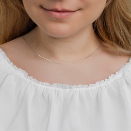 Amberta Solid 925 Sterling Silver Chain for Women Men | Super Thin Dainty & Sturdy Box Curb Singapore Beaded Snake Paperclip Necklace Delicate 16/18/20/22/24 inch: 18 inch Snake Chain Necklace