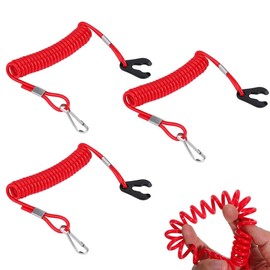 Motor Stop Switch Rope Lanyard, Pack of 3 Kill Switch Safety Lead, Safety Stop Switch, Safety Rope, Extendable Flexible for Motorcycle, Autocycle, All Series Motoboot
