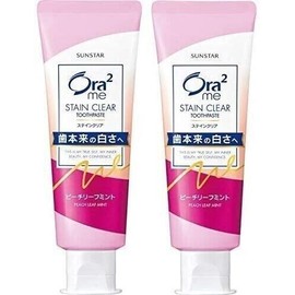 SUNSTAR ORA2 Stain Clear Toothpaste Peach Leaf Mint 130g ( Pack of 2)