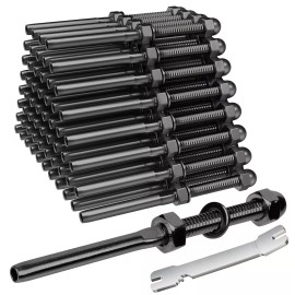 Kuahome 50X T316 Black Stainless Steel Hand Swage Tensioner for 3/16'' Cable Railing