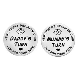 Decision Coin for First Time Dad Mom - Baby Shower Gifts for New Mommy Daddy