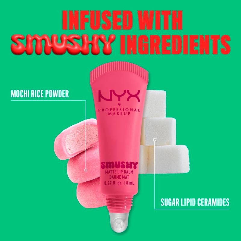 Smushy Matte Lip Balm, Soft-Matte, Buildable Blurring Pigment, Hydrating Lip