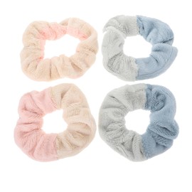 SAFIGLE 4pcs Plush Hair Rings for Women Soft Hair Ties Comfortable and Delicate Scrunchies for Daily Use for All Hairstyles and Occasions