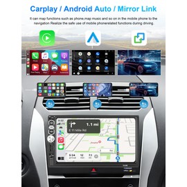 Single Din Car Stereo Radio with Apple Carplay Android Auto Bluetooth 5.1, Podofo 7 Inch HD IPS Touchscreen Car Radio Audio Support FM Radio Mirror Link SWC USB/TF/Aux-in Ports+Backup Camera