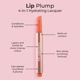 MCoBeauty Lip Plump 4-in-1 Hydrating Lacquer, Luella Nude Melon, Moisturizing Gloss for Soft Lips, Vegan, Cruelty Free Cosmetics