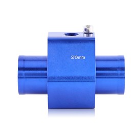 Water Temp Joint Pipe, Car Water Temp Temperature Joint Pipe Hose Sensor Gauge Adapter Aluminum Coolant Temperature Sensor Adapter Blue(26mm)