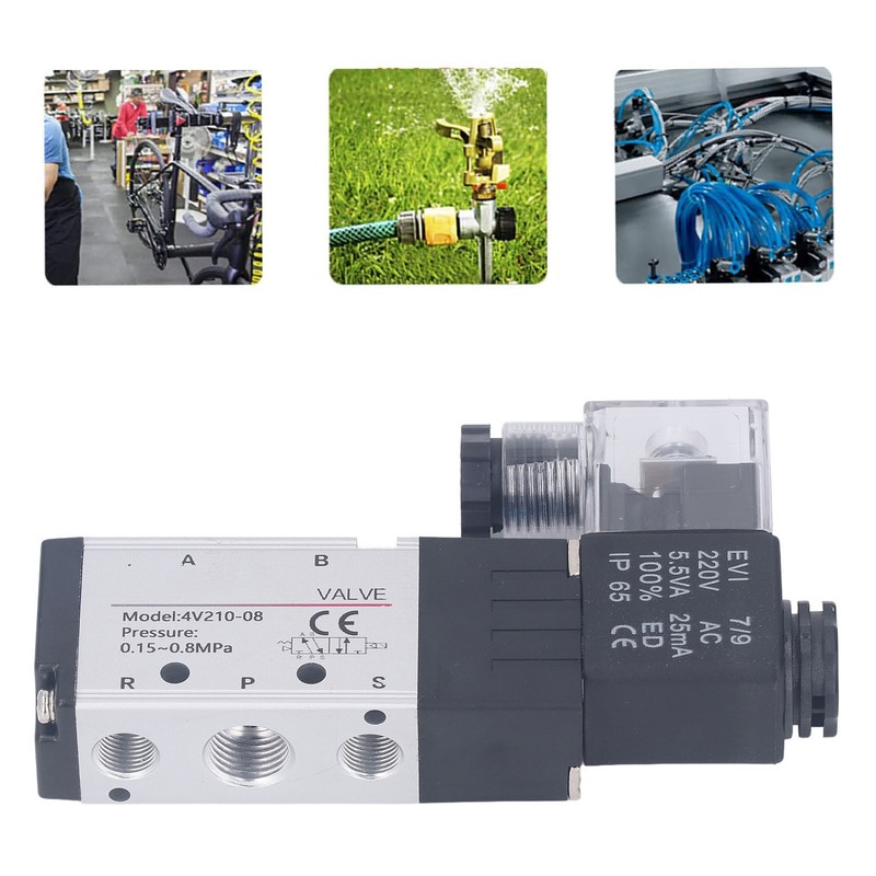 Pneumatic Solenoid Valve Electric Air Switch 2 Position 5 Way