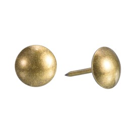 sourcing map Upholstery Tacks Nail Pins Furniture, 25Pcs 11x17mm Thumb Tack Pins Assortment Kit Carbon steel for Home Sofa DIY Decorative Nail Heads Nails, Yellow Bronze