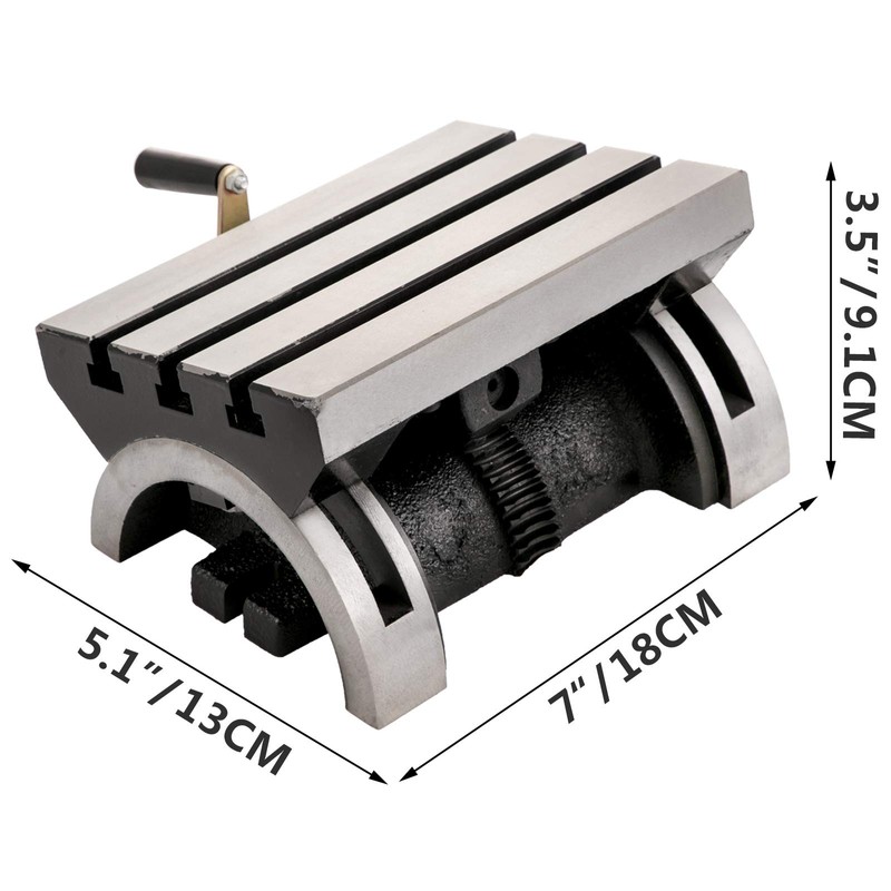 BestEquip Tilting Milling Table 7x5inch Tilting Angle Milling Machine 0-90°Adjustable