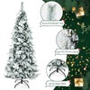 DORTALA Artificial Christmas Tree, 6FT Snow Flocked Pencil Slim Xmas