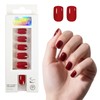 ONPRESS 24 Uñas Postizas Rojas Cortas Cuadradas Autoadhesivas, Sin Pegamento,