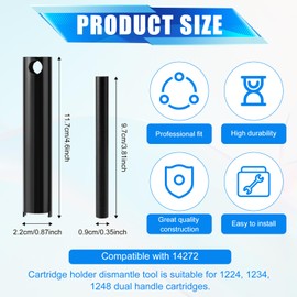 Cartridge Retainer Dismantle Tool with Handle Compatible for 14272/1224/1234/1248, Replacement Puller Faucet Cartridge Dismantle Tool for Bathtub Replacement Part (Black)