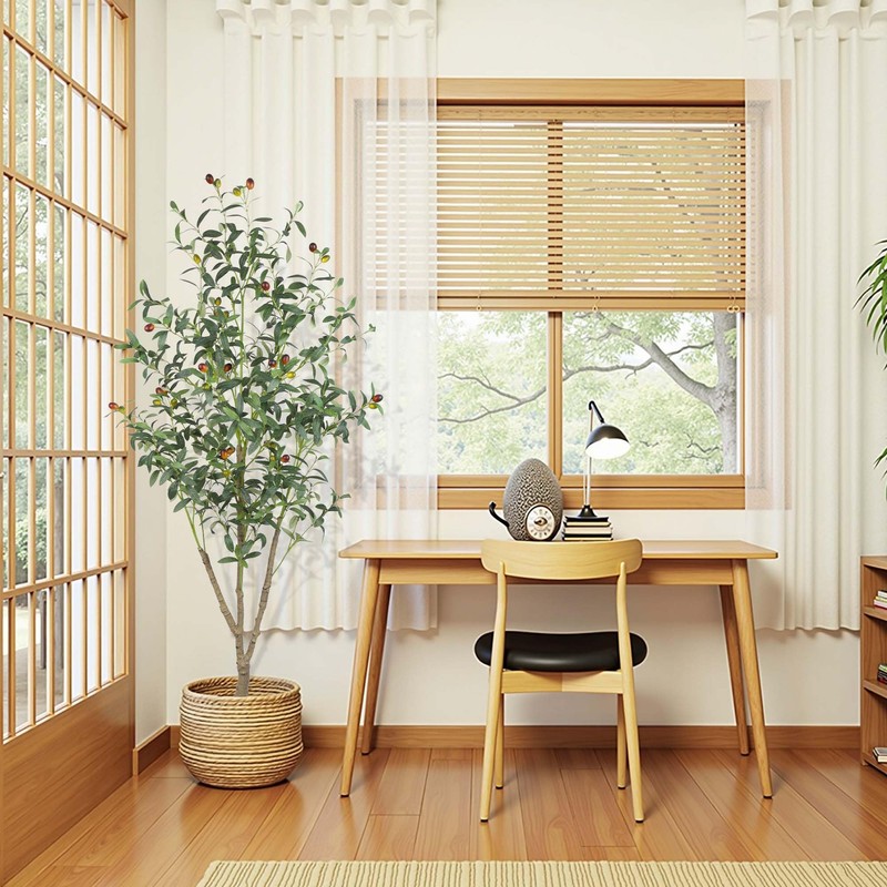 Artificial Olive Tree 5FT Tall Faux Silk Plant Fake Potted