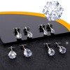 4 Pairs Cubic Zirconia Stud Earring Set Silver Earrings Sleeper