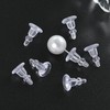 Clear Silicone Earring Backs, 50 Pack Hypoallergenic Replacement Stoppers for