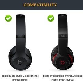Beat Studio 3 Headband Replacement Parts as Same as Stock Arch Band Repair Kit Compatible with Beats by Dre Studio 3/A1914 and Studio 2 Wired/Wireless (B0500/B0501) Over-Ear Headphones (Matte Black)