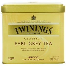Twinings Earl Grey Loose Tea Tins, Pack of 6, 7.05 Ounce Tins, Black Tea Flavoured with Citrus and Bergamot, Caffeinated