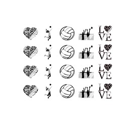 Volleyball Nail Art Decals - Waterslide Nail Decals - Child Size