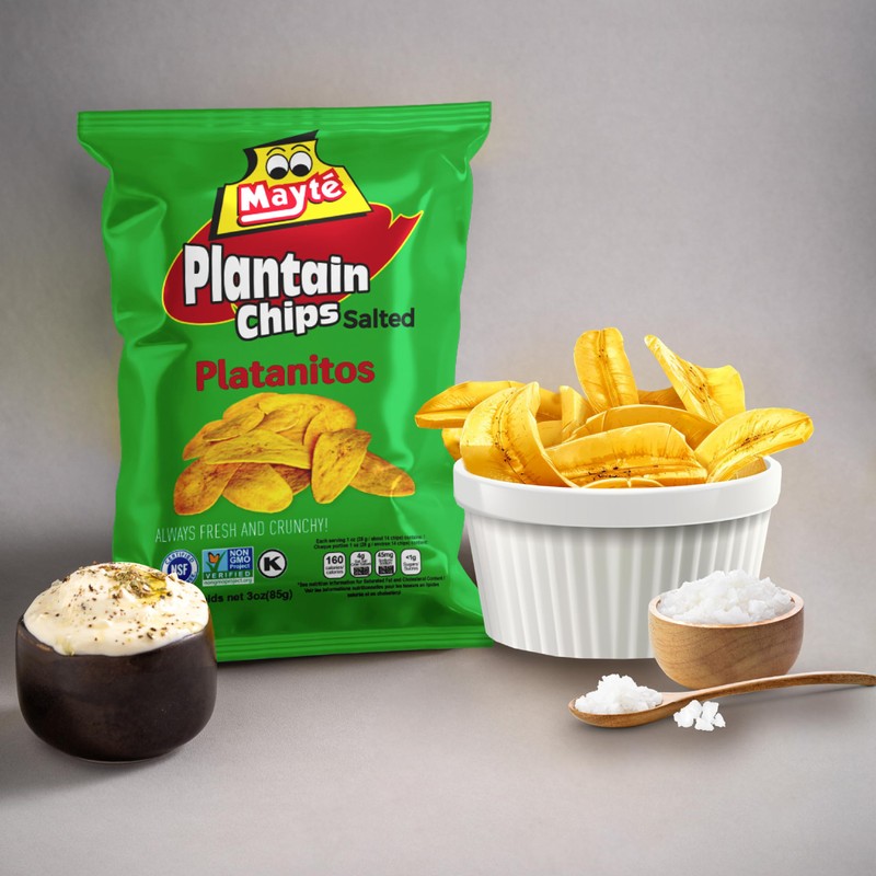 Mayté Lightly Salted Plantain Chips – 30 Individual Packs (3oz