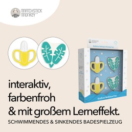 Matchstick Monkey Bath Time Bath Toy Sinking & Floating Bath Toy / 2 x Banana / 2 x Sheets / Sensory Learning / from 12 Months