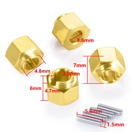 RCLIONS Brass RC Wheel Hex Hub 5mm Drive Adapter for TRX4M 1/18th RC Crawler Car Upgrades