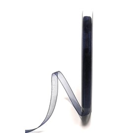 s.dekoda Organza Ribbon 50 m x 6 mm Dark Blue Chiffon Gift Ribbon Organza Ribbon [1350-121]