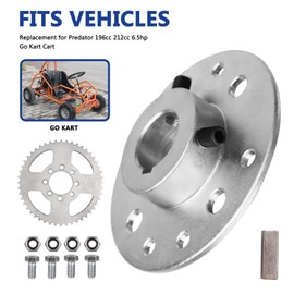 RUIQIMOTO Go Kart 1" Bore 1/4" Keyway Rear Steel Sprocket with 8 Hole 40/41/420 Chain 48T Rear Drive Sprocket for Predator 212cc 196cc 6.5hp Go Kart Trike Heavy Duty Dune Silver Parts