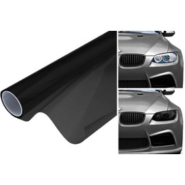 DIYAH 12 X 48 Inches Self Adhesive Headlight, Tail Lights, Fog Lights Tint Vinyl Film (Dark Black)
