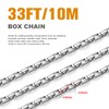 33 Feet Stainless Steel Box Chain Bulk, 2mm 304 Stainless