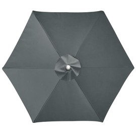 LUSCHEER Replacement Parasol Canopy Waterproof, Parasol Replacement Canopy Cover Patio Umbrella Cloth for 2.5m 6 Ribs Large Patio Umbrella Weatherproof UV-Anti, Dark Grey