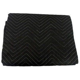 DAB Padded and Quilted Moving Blanket | 60" (152.4 cm) x 72" (182.9 cm) | Elegant Black with White Chevron Stitching | Ideal for Protecting Furniture & Valuables | Machine Washable