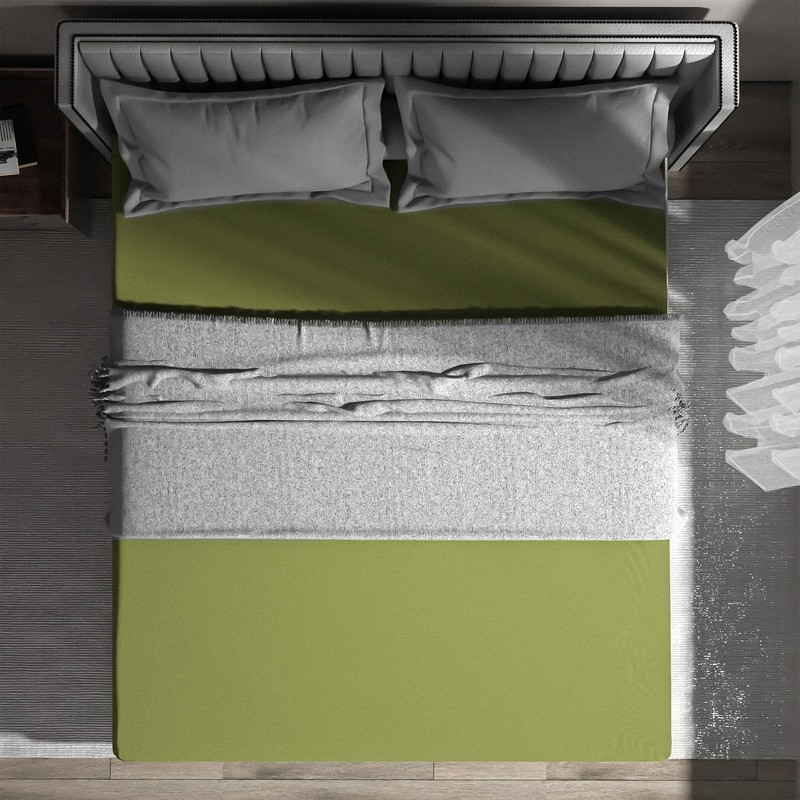 wyewye Single Fitted Sheet, Light Green, 90x190 cm with 40