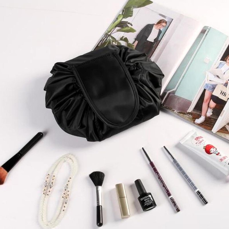 AWAVM Drawstring Makeup Bag, Travel Portable Large Capacity Makeup Bag,